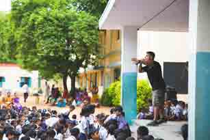 Jason preaching in India